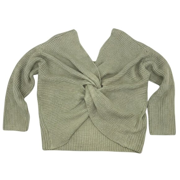 ASTR The Label Twist Back Sweater Olive Green Reversible 2-Way Pullover Knit XL - Picture 2 of 13